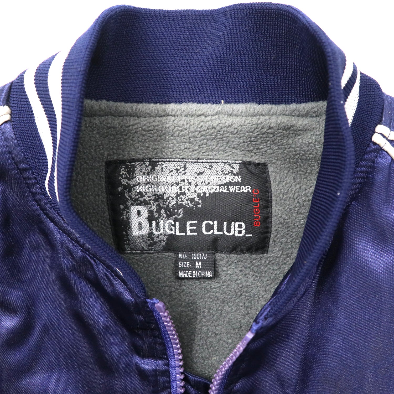 BUGLE CLUB SOUVENIR JACKET M Navy Polyester FLEECE Liner Ryu