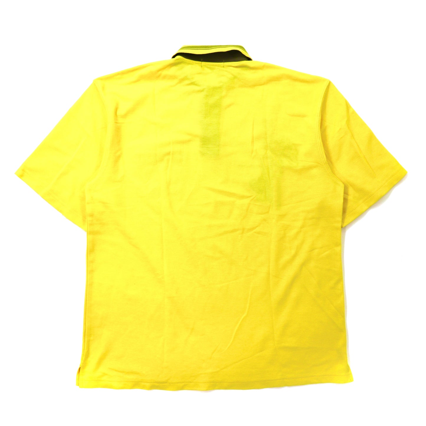 Calro Valentino ビッグサイズ ポロシャツ 5L イエロー コットン 犬 キャラクター刺繍
