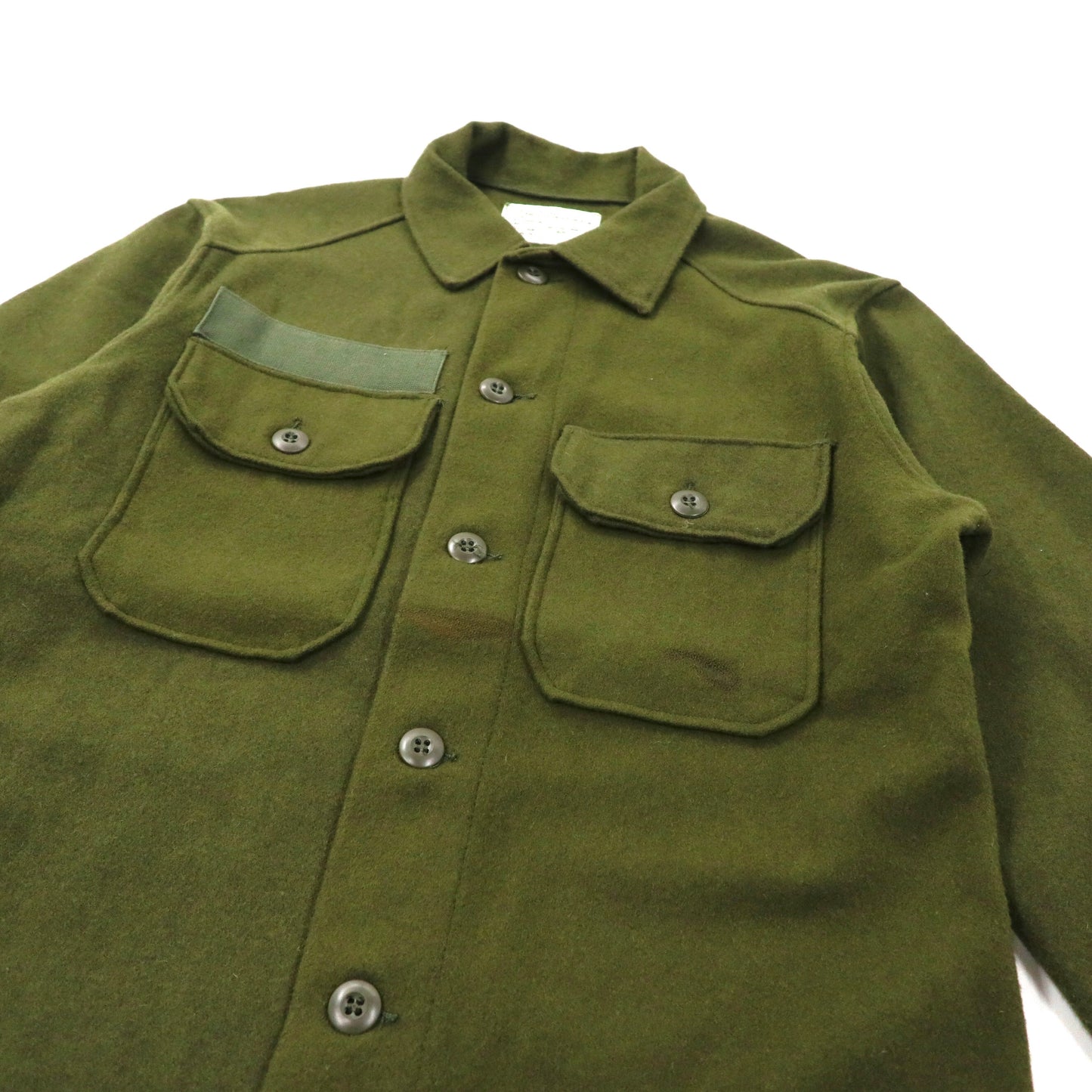 US.ARMY メルトン フィールドシャツ S カーキ ウール DALE FASHIONS社製 DSA100-77-C-1554 70年代 USA製