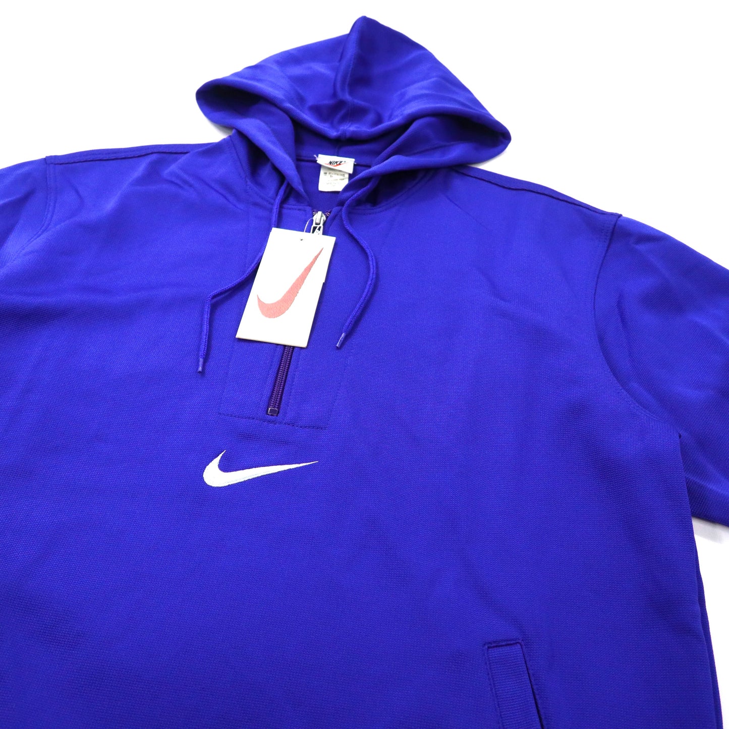 NIKE Half Zip Up Hoodie M Blue Polyester Double -sided Swash logo