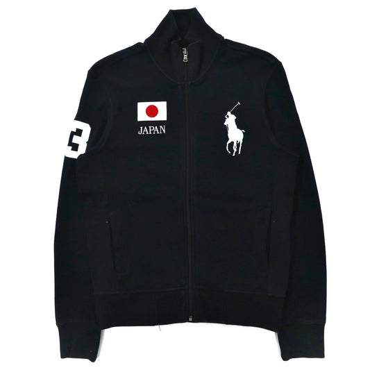 Polo by Ralph Lauren トラックジャケット フルジップスウェット M ブラック コットン リバースウィーブ仕様 ナンバリング JAPAN ビッグポニー刺繍