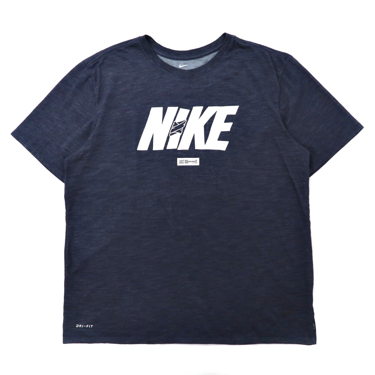 NIKE ロゴプリントTシャツ XL ネイビー コットン DRI-FIT
