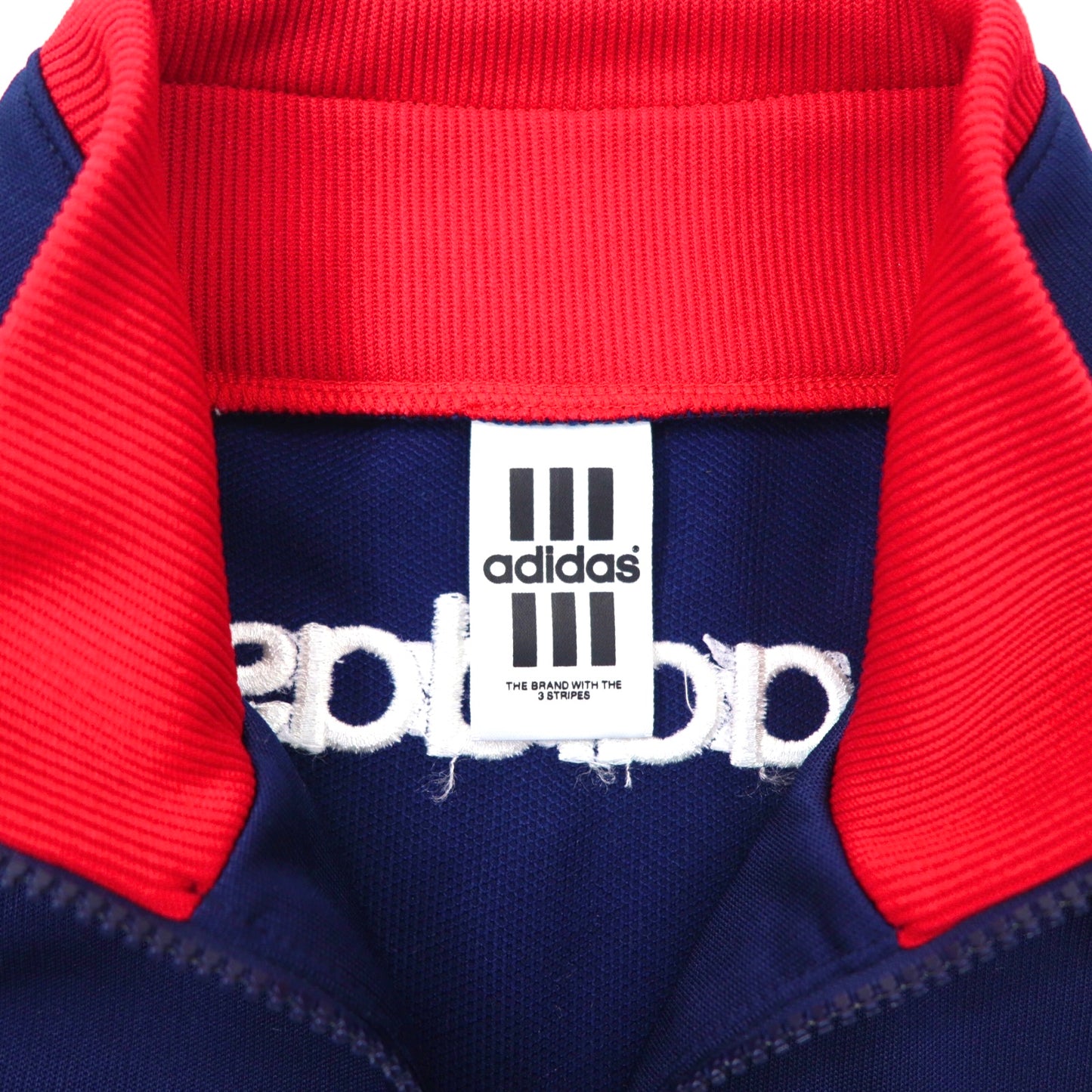 adidas ハーフジップトラックジャケット L ネイビー 日本製 90年代 ロゴ刺繍