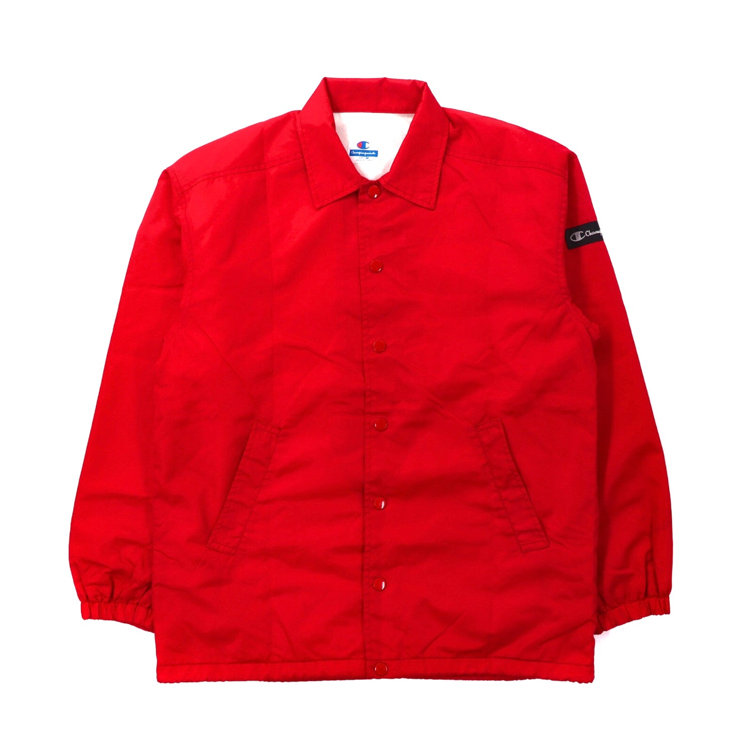 Champion Coach Jacket M Red Nylon Buck Logo Print 90s – 日本然リトテ