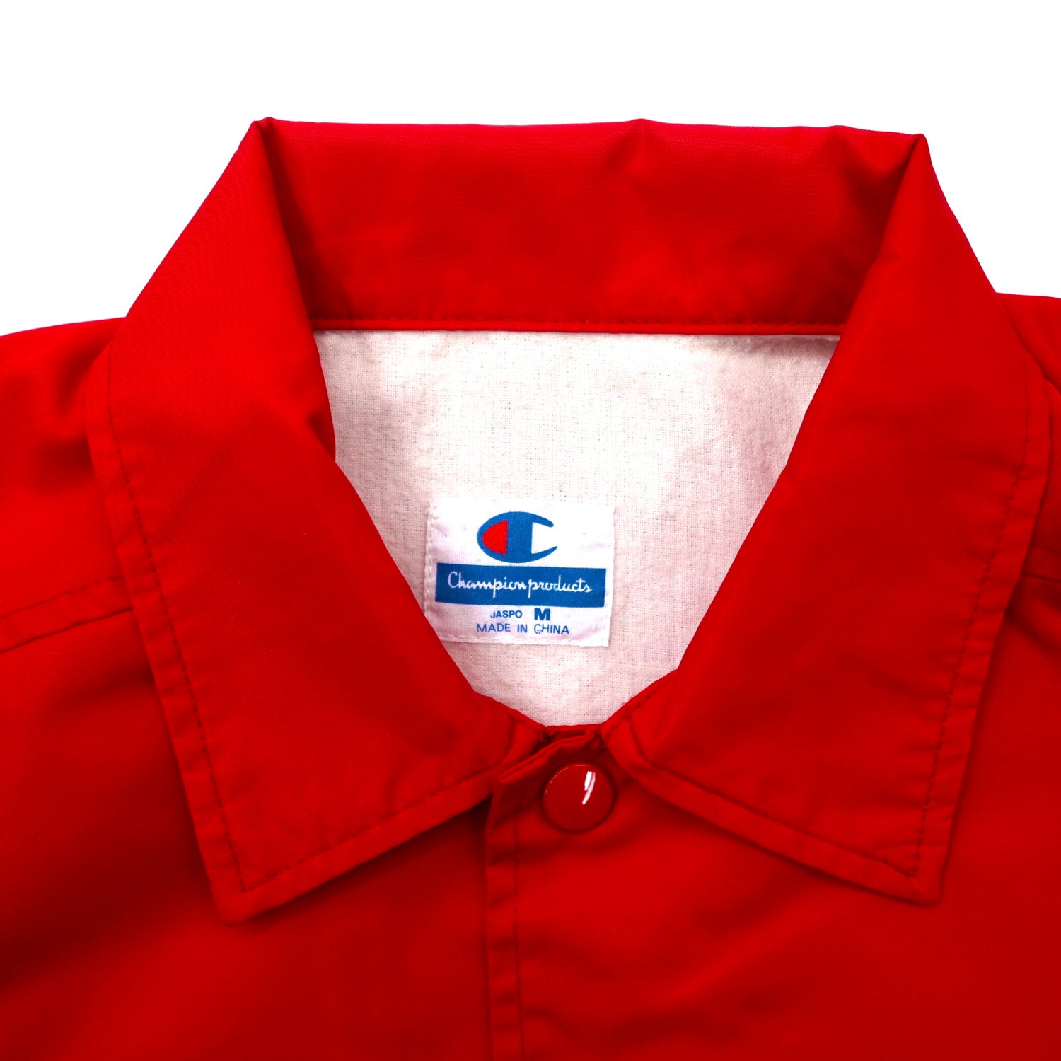 Champion Coach Jacket M Red Nylon Buck Logo Print 90s – 日本然リトテ