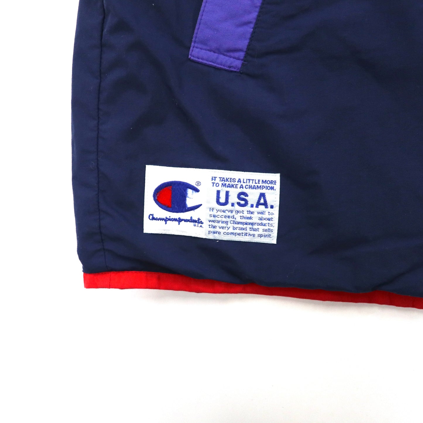 Champion Windbreaker Xo Navy Big Size Script Logo Embroidery 90s