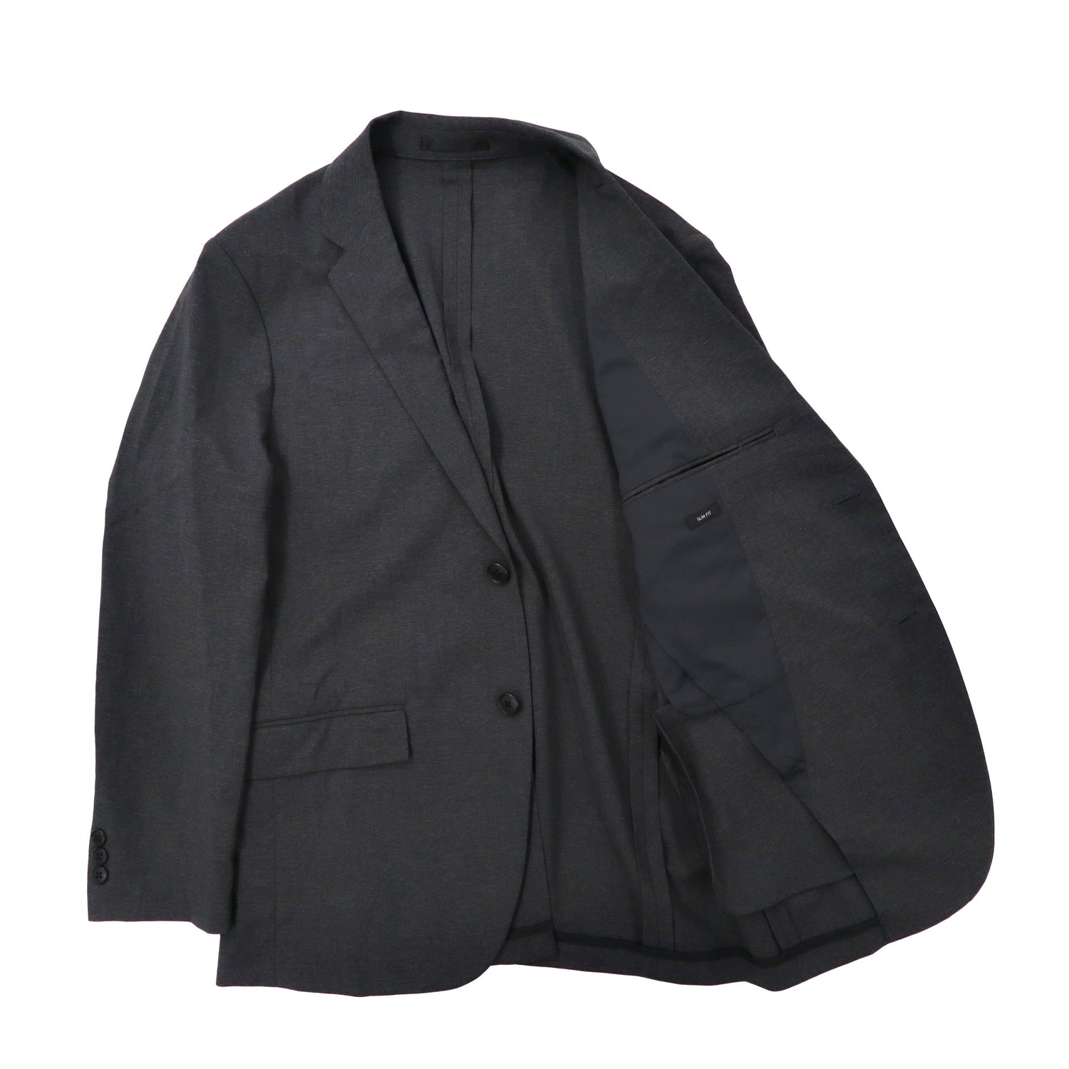 UNIQLO jacket setup suit S Gray polyester Slim Fit 311-426858