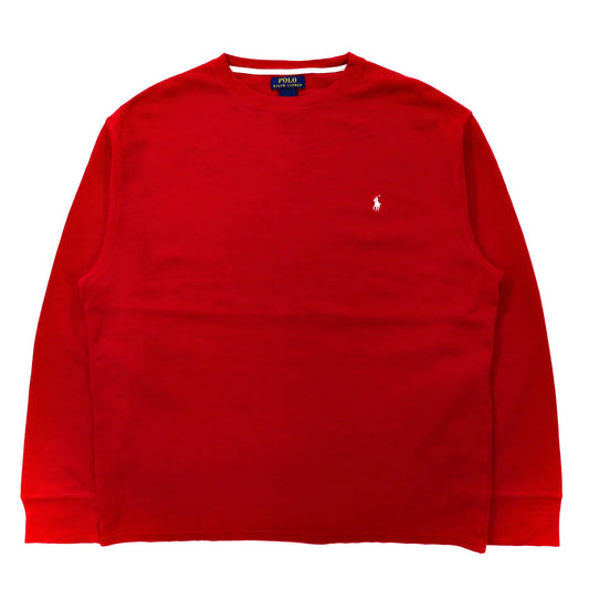 POLO RALPH LAUREN ビッグサイズ サーマル ロングスリーブTシャツ 2XL レッド コットン スモールポニー刺繍