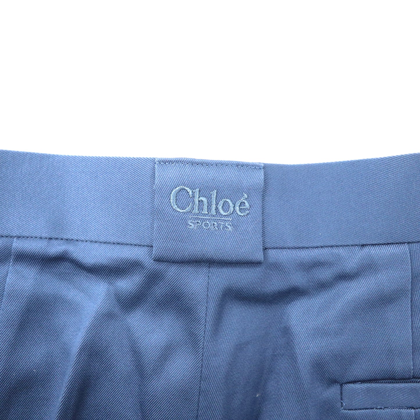 Chloe SPORTS 2タック イージースラックスパンツ L ブルー コットン CHL8256 80年代 日本製 未使用品