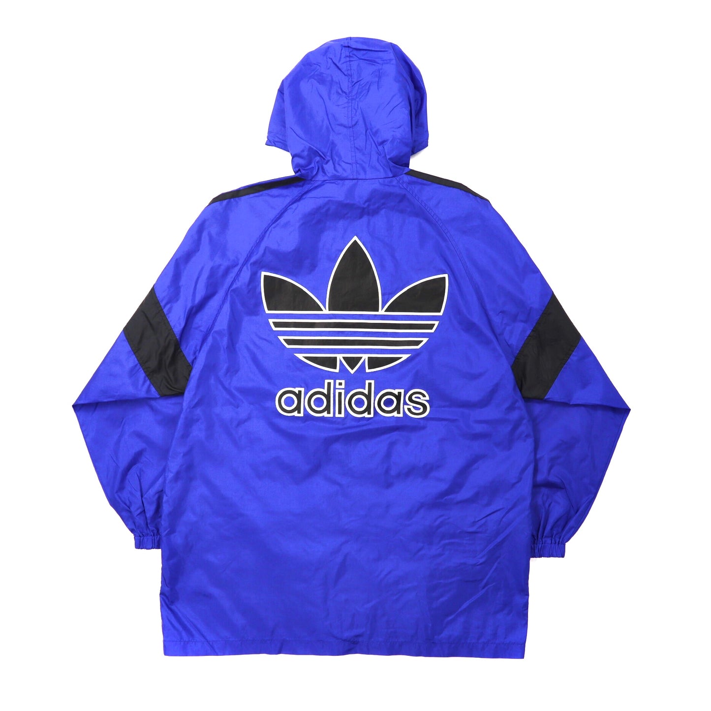 Adidas Windbreaker L Blue Three Striped Threfoil Logo Print