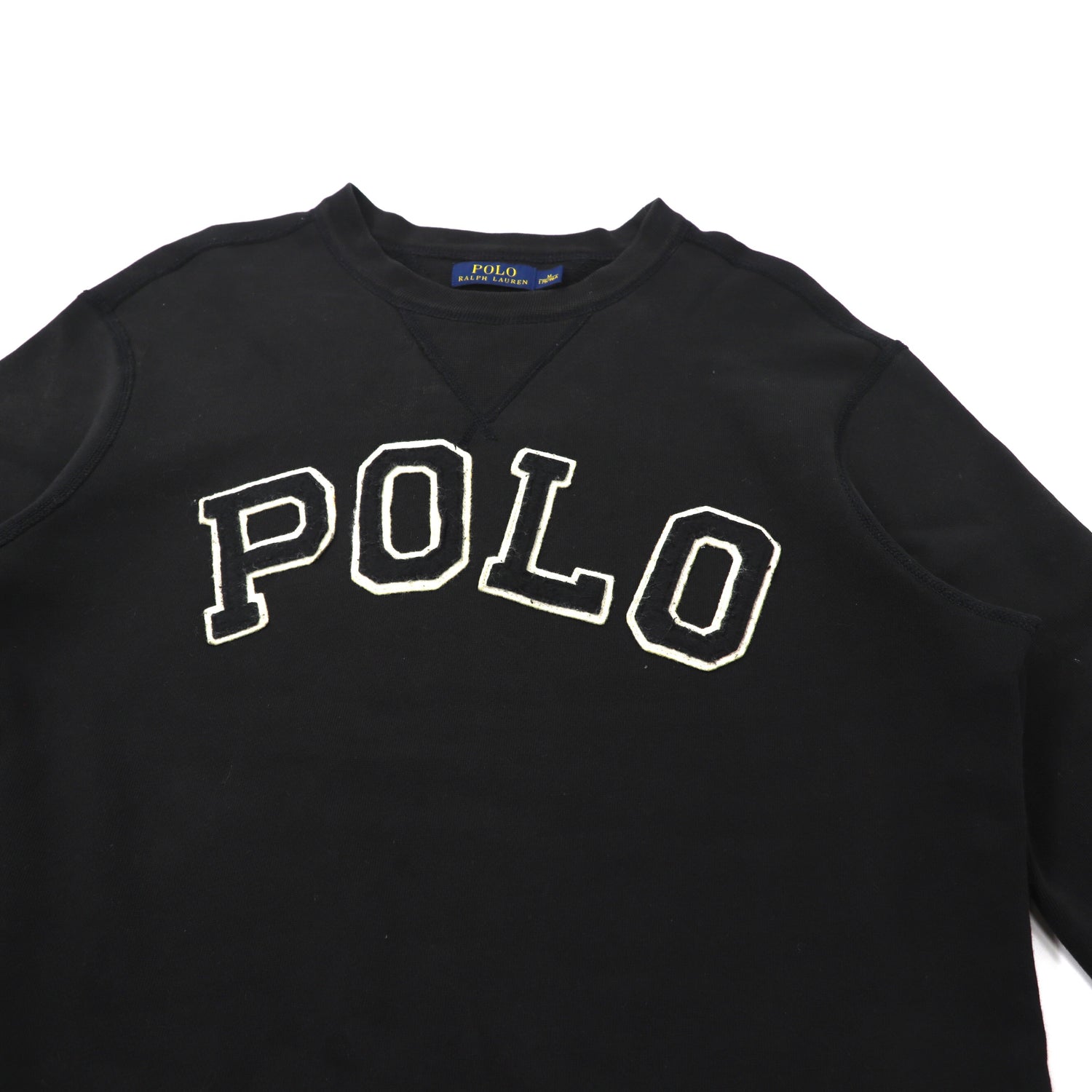 POLO RALPH LAUREN Crewneck Sweatshirt M Black Cotton Logo Wappen