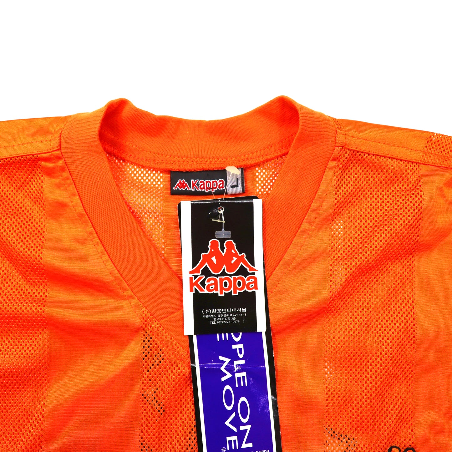 Kappa セットアップ L オレンジ ポリエステル メッシュストライプ バックロゴ刺繍 90年代 未使用品