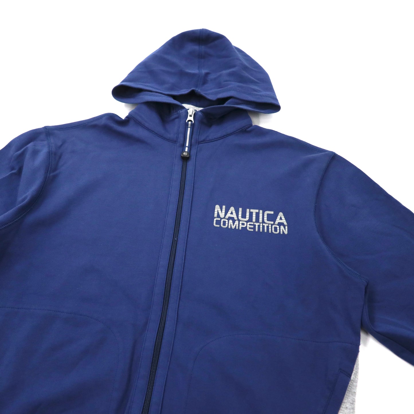 nautica ジップパーカー S ネイビー コットン ロゴプリント