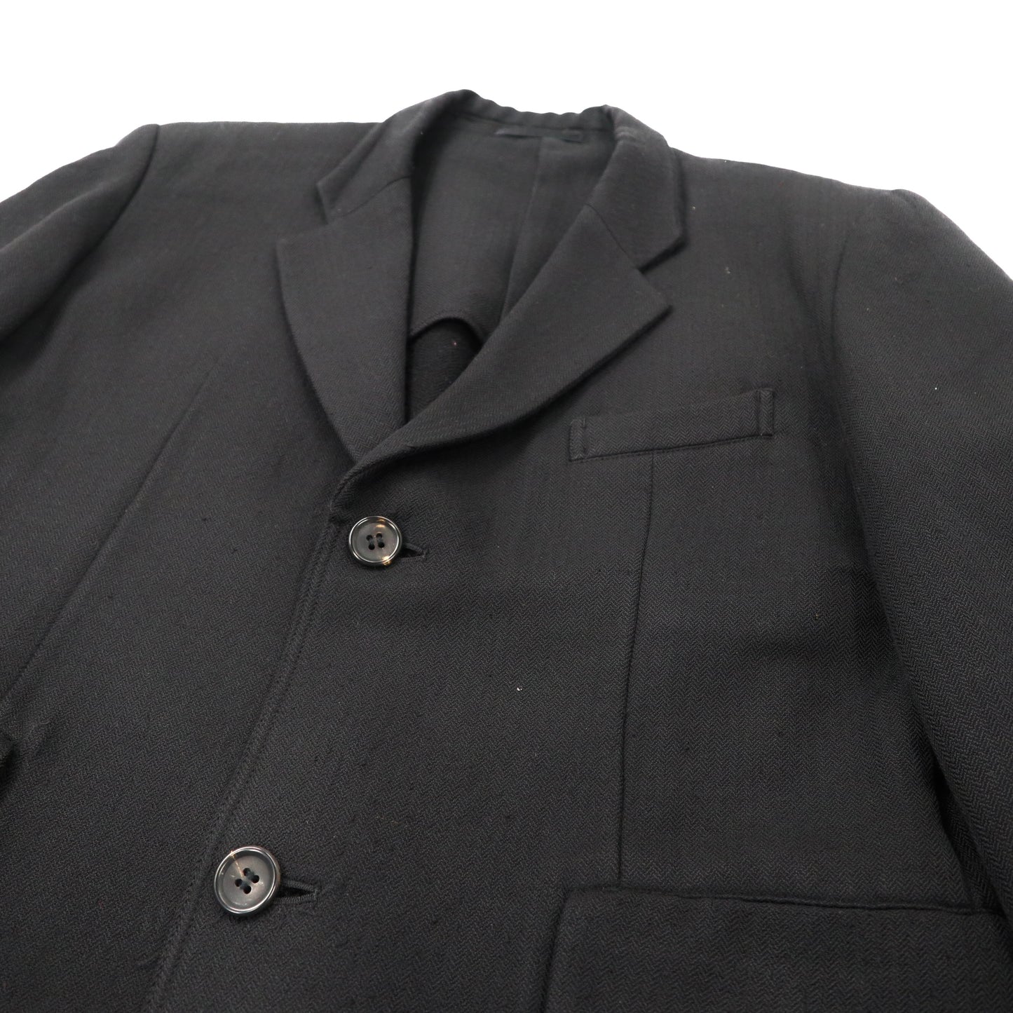 Y's 2B Tailored Jacket M Black Wool Herringbone YE-J01-106 90s