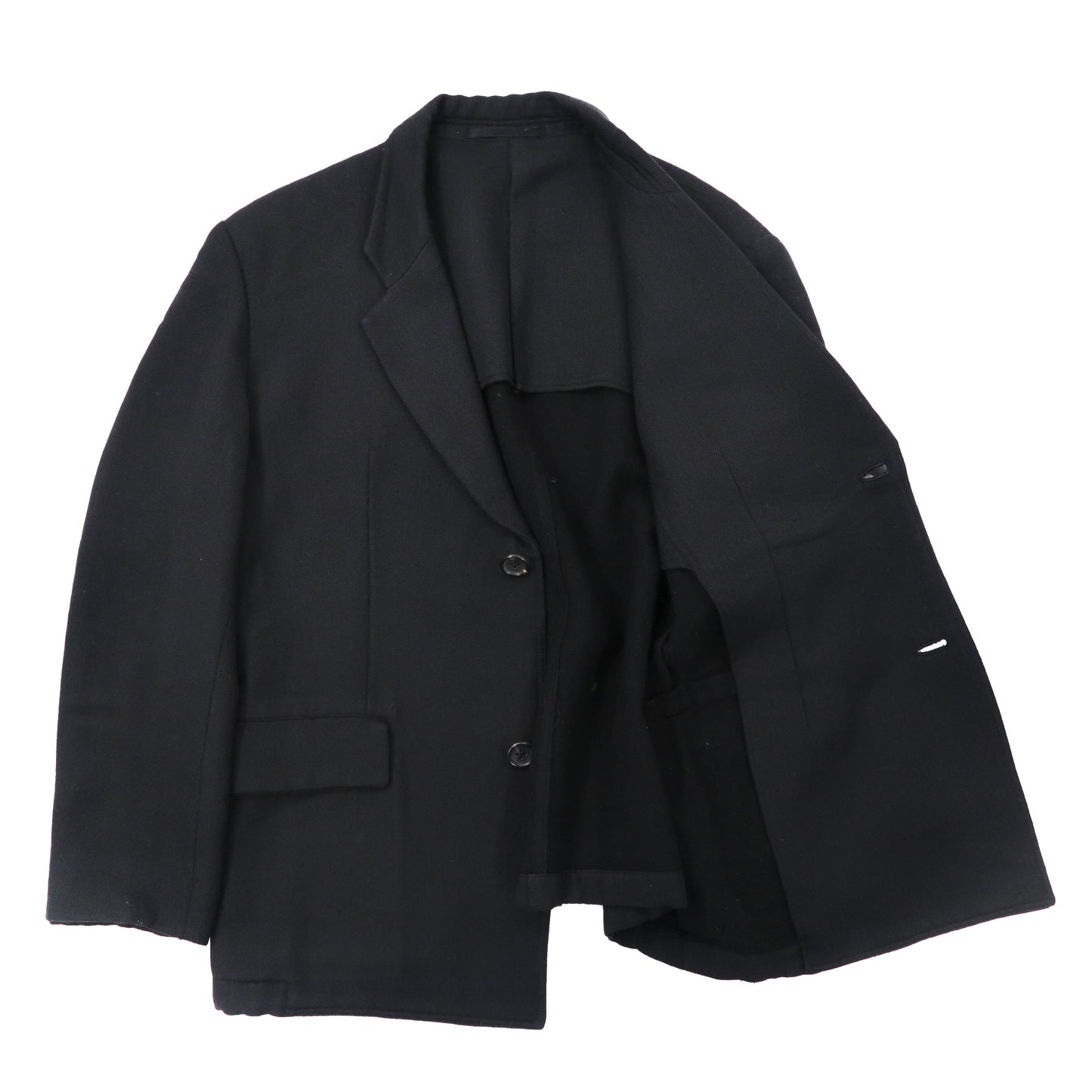 Y's 2B Tailored Jacket M Black Wool Herringbone YE-J01-106 90s