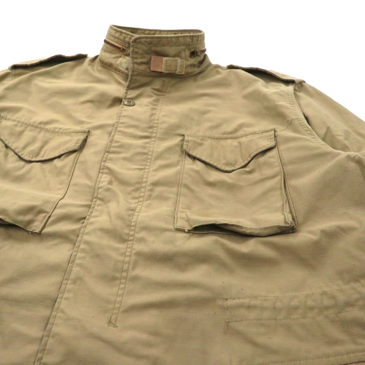 USA製 ALPHA INDUSTRIES M-65 フィールドジャケット XXL ベージュ コットン ナイロン SCOVILLジップ ビッグサイズ 8415-01-099-7848