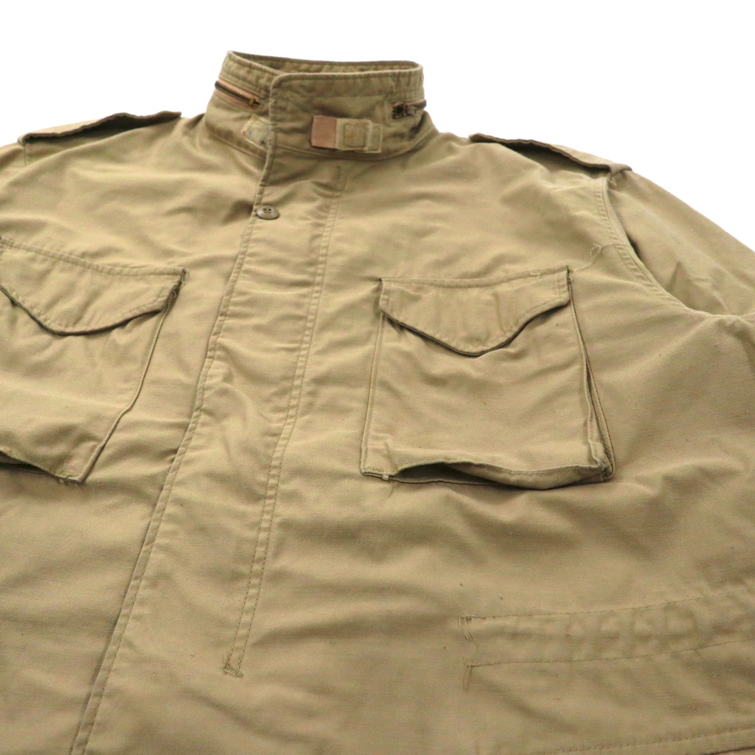 USA製 ALPHA INDUSTRIES M-65 フィールドジャケット XXL ベージュ コットン ナイロン SCOVILLジップ ビッ