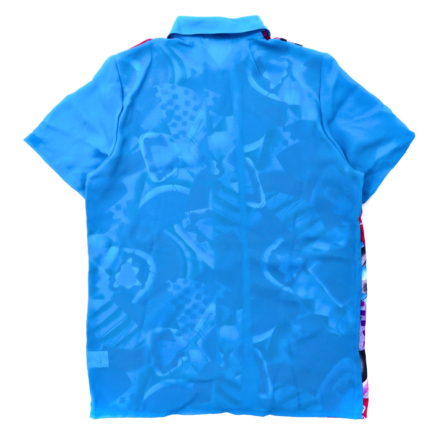 Kolbeh 半袖レトロシャツ 9R ブルー ポリエステル 総柄 日本製 未使用品