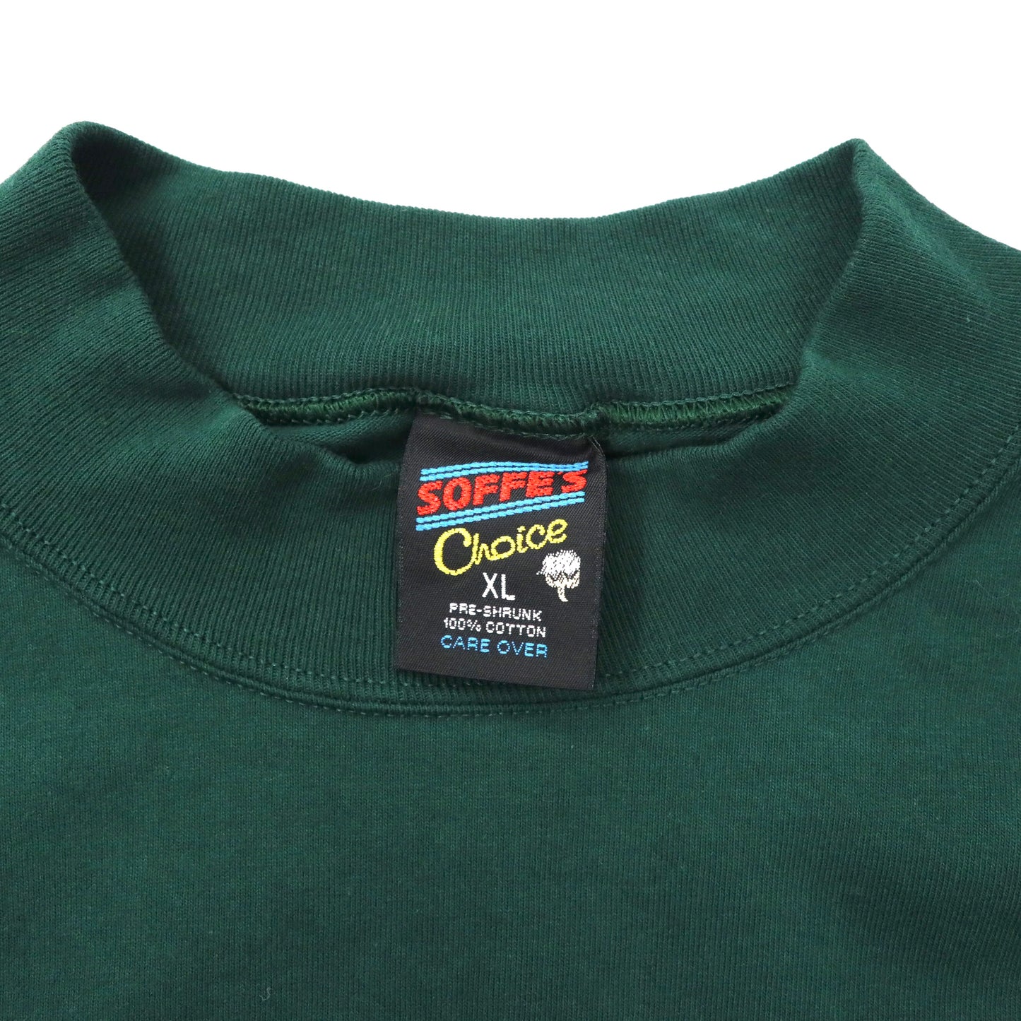 USA製 SOFEE'S Choice ビッグサイズ ハイネックTシャツ XL グリーン コットン US企業刺繍