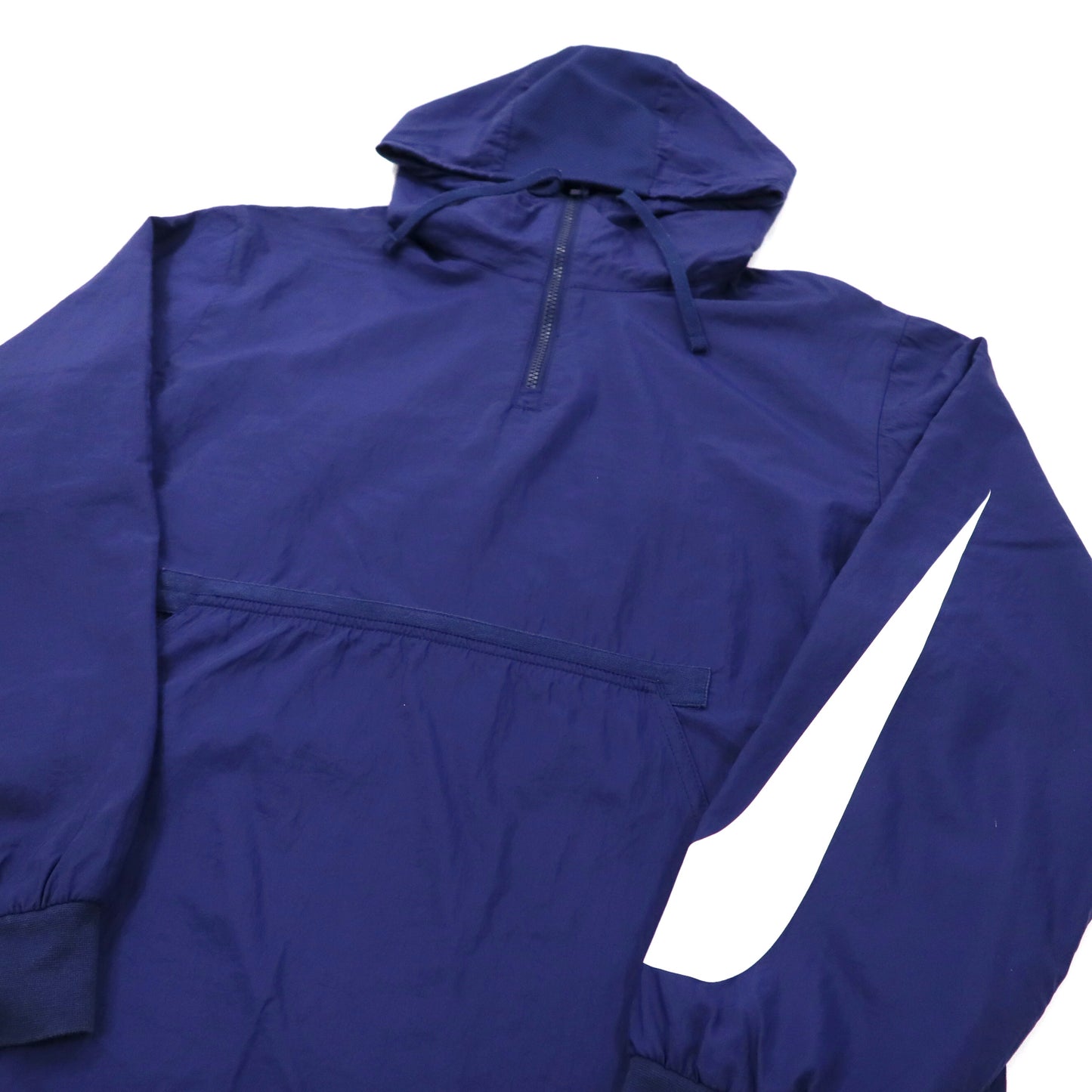 NIKE Half Zip Anorak HOODIE M Navy Nylon Sleeve Logo Swash NSW JKT ...