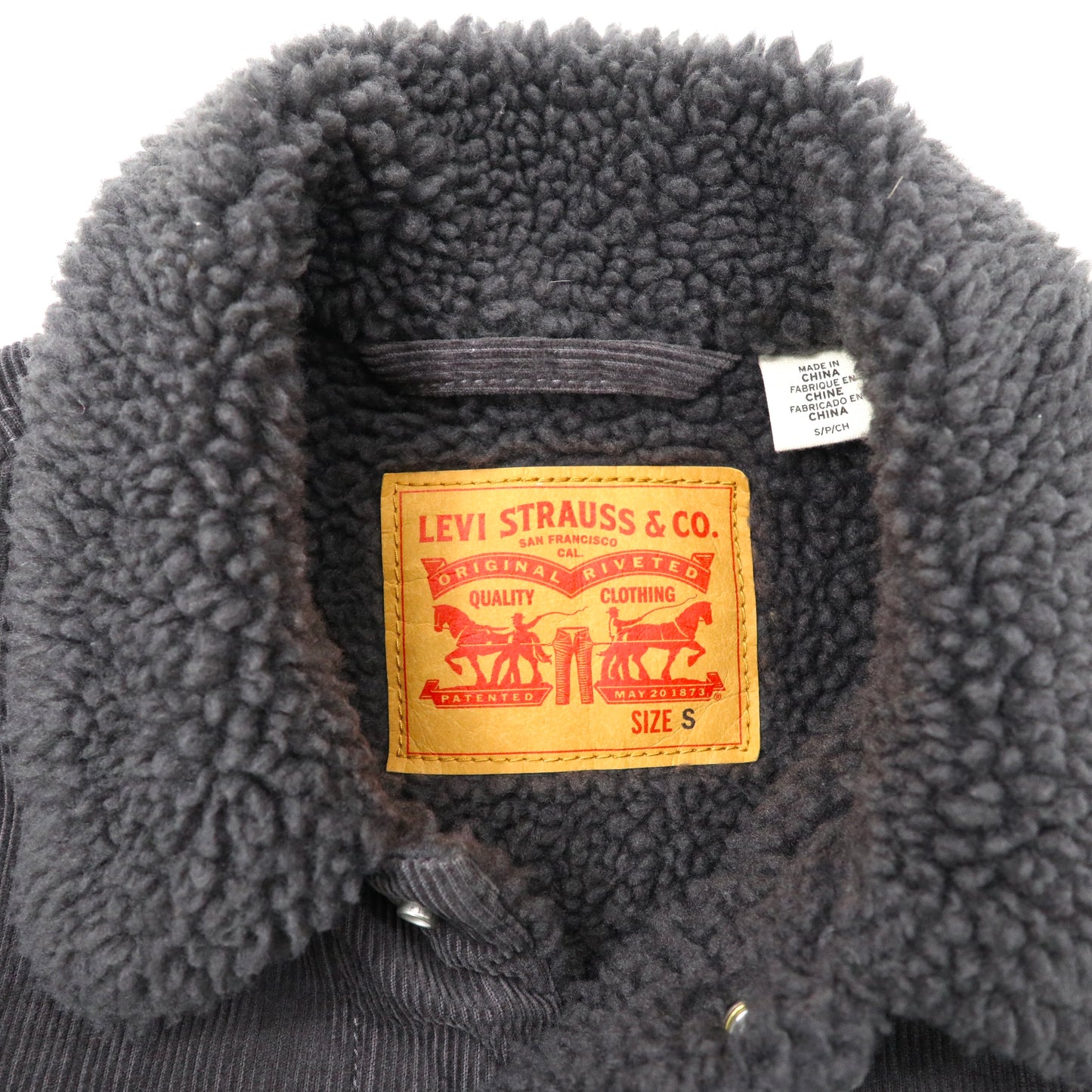 Levi's コーデュロイ ボアジャケット S グレー 16953-0001