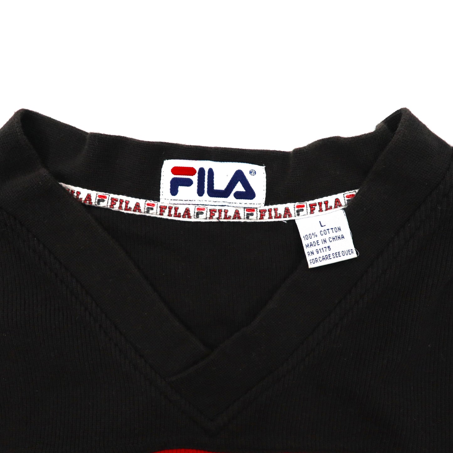 FILA ビッグサイズ Vネックスウェット L マルチカラー コットン 90年代