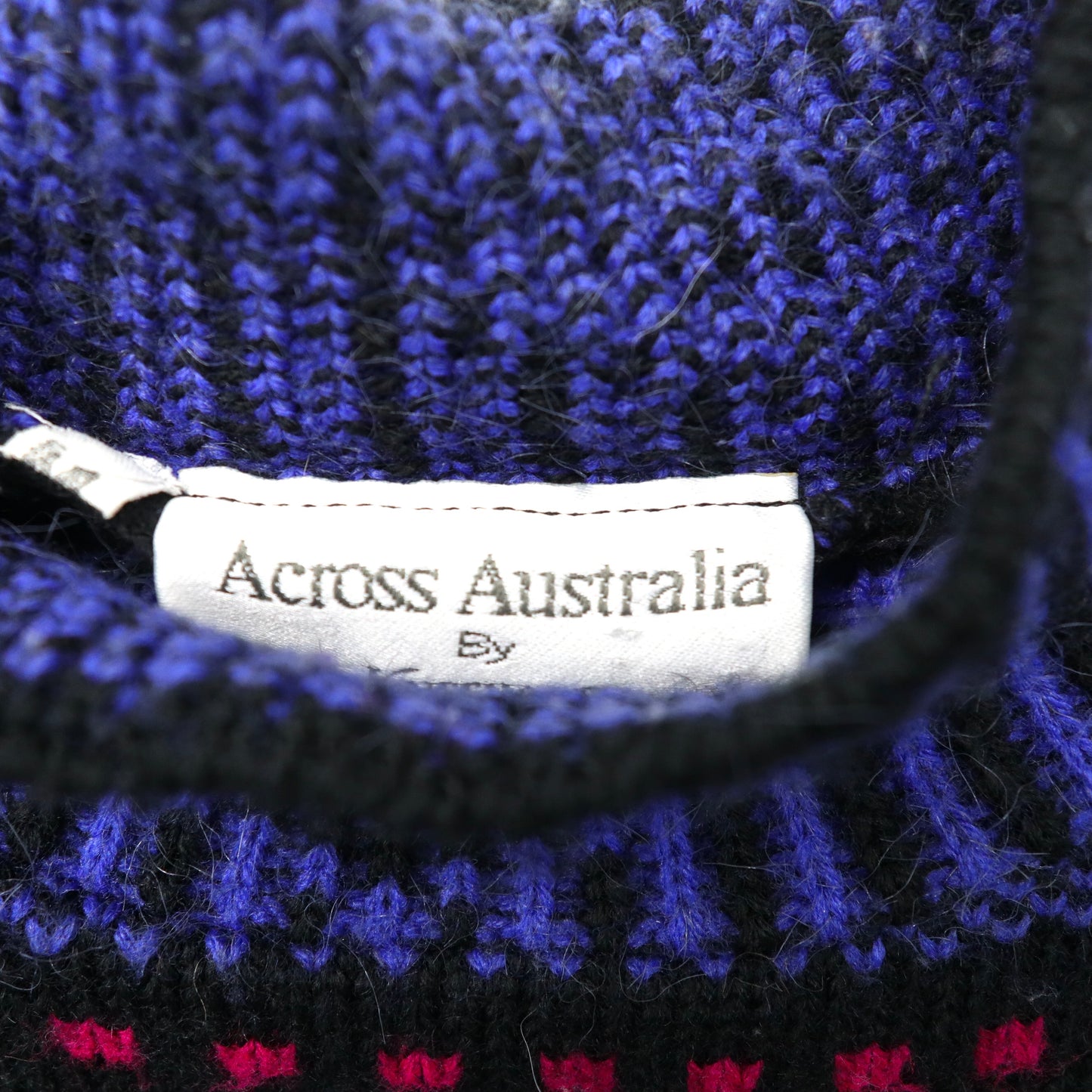 Across Australia by KNIT WAVES 総柄ニット セーター  M マルチカラー ウール 90年代 オーストラリア製