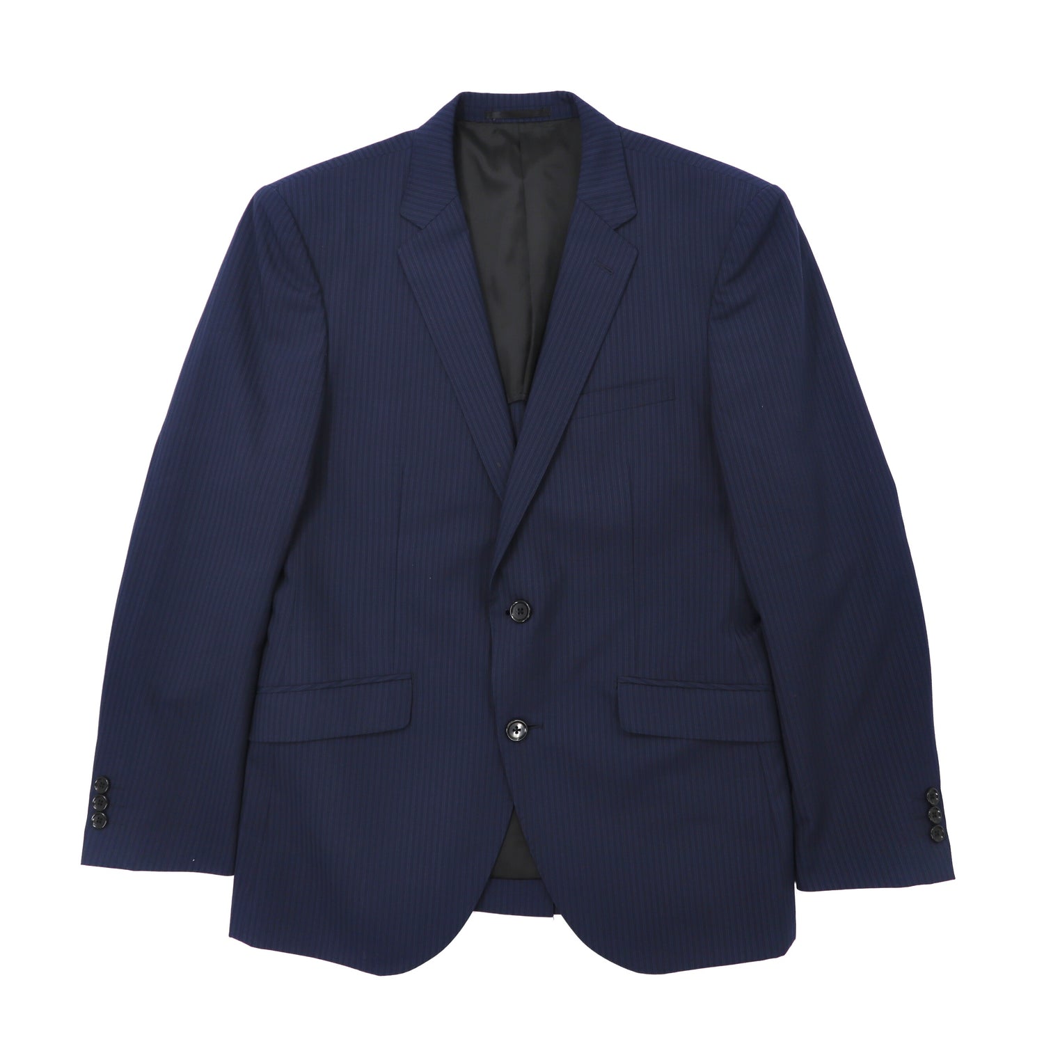 TAKA-Q suit setup A5 navy striped polyester – 日本然リトテ