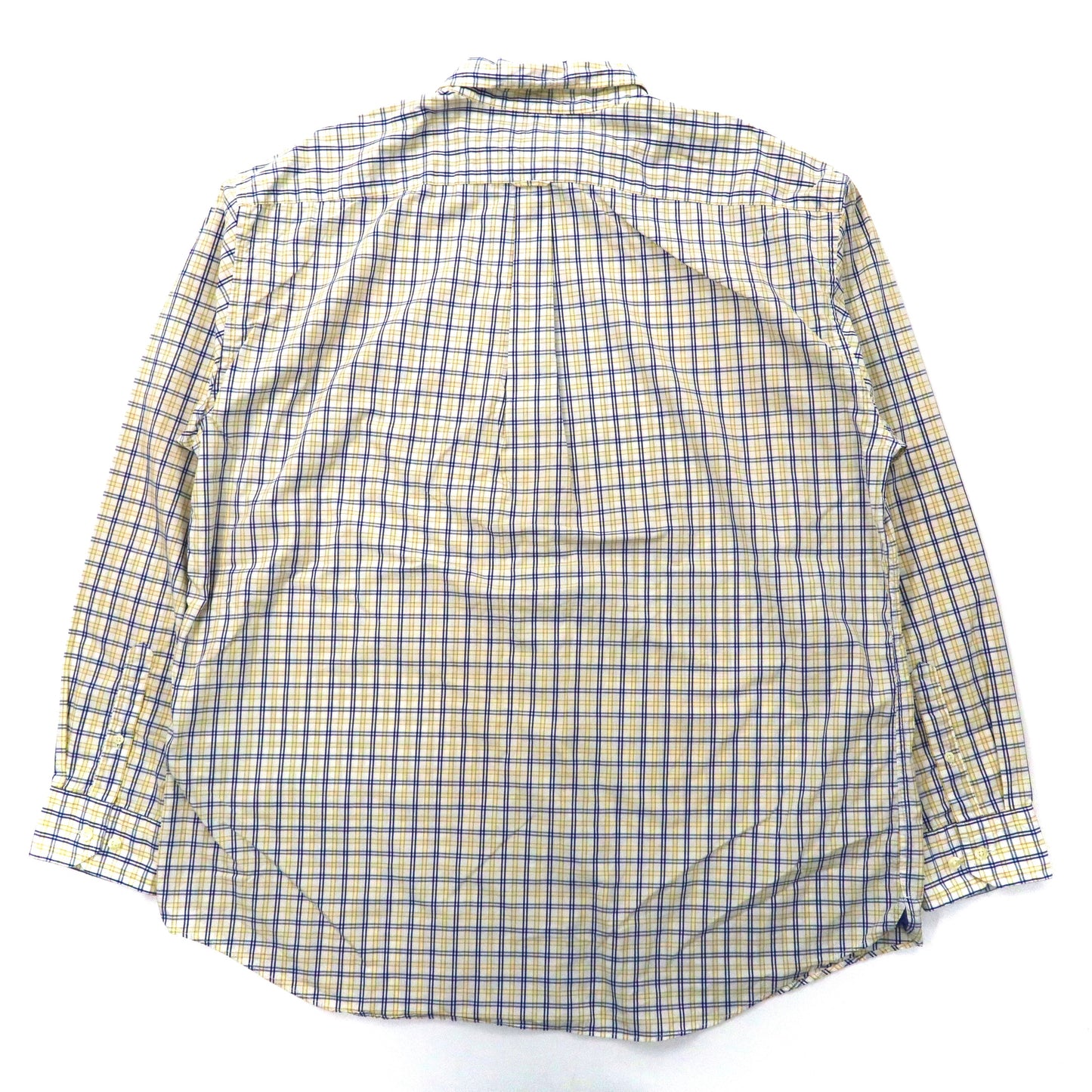NAUTICA ビッグサイズ ボタンダウンシャツ XXL ブルー チェック コットン ワンポイントロゴ刺繍
