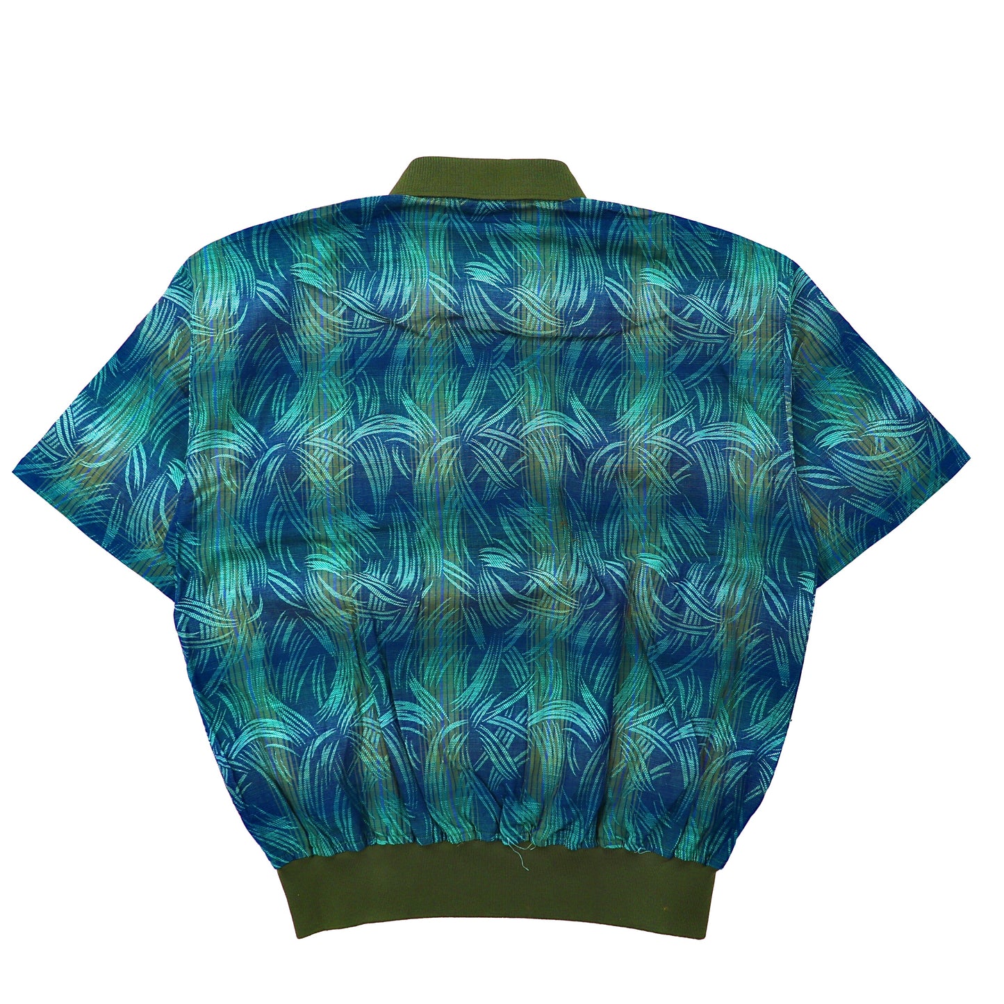 ARNOLD PALMER 総柄ポロシャツ M ブルー コットン リネン混 日本製 未使用品