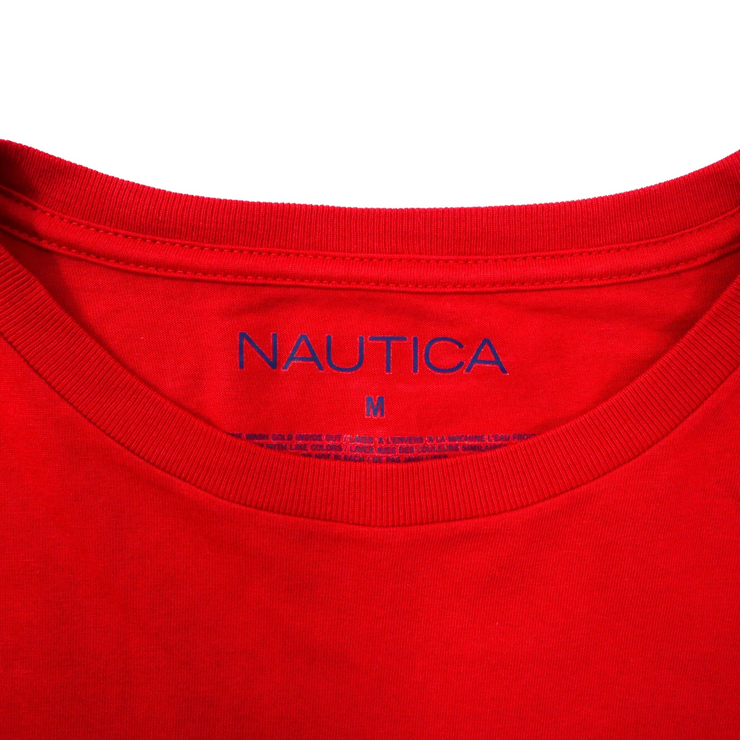 NAUTICA ワンポイントロゴTシャツ M レッド コットン