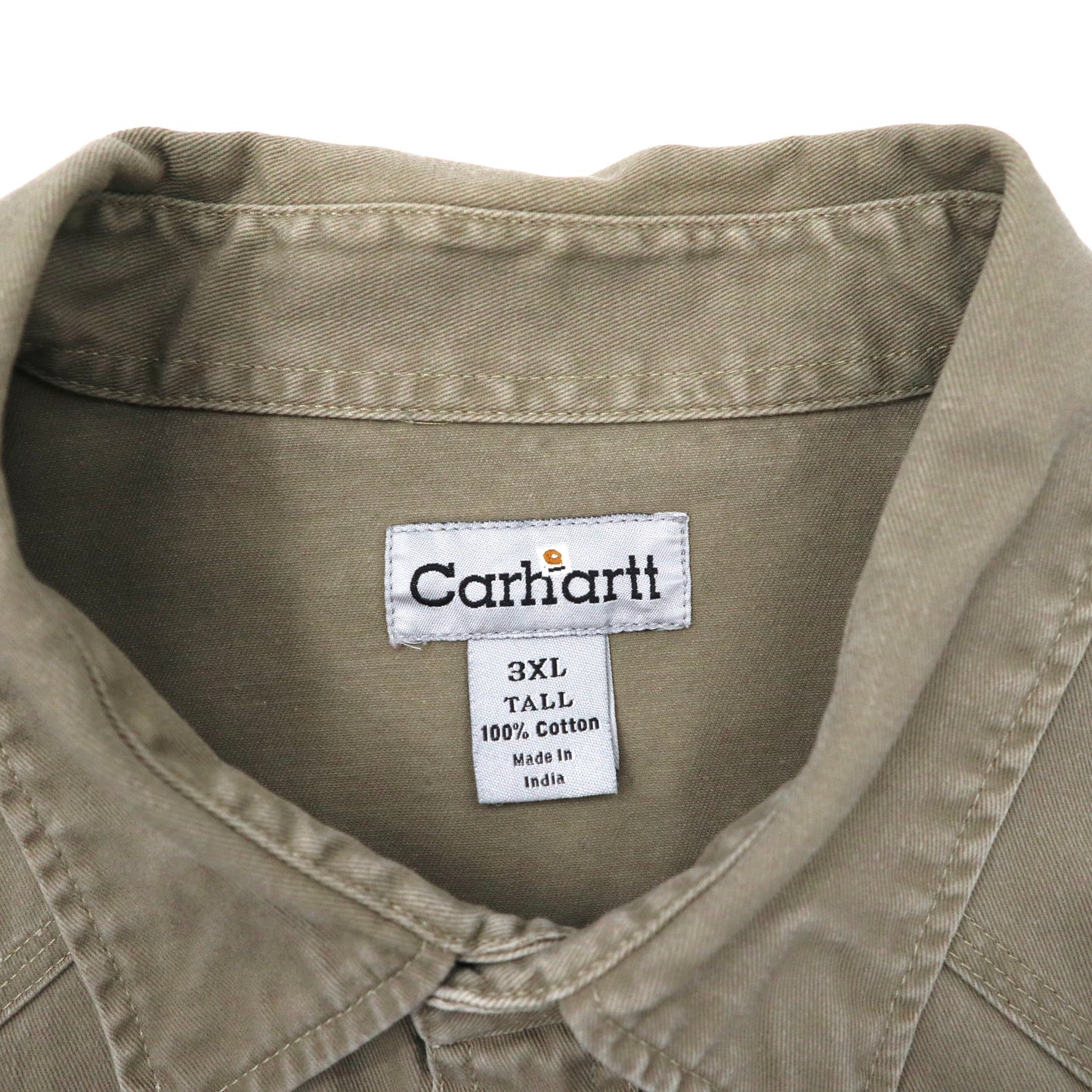 Carhartt ビッグサイズ ワークシャツ ウェスタンシャツ 3XL ベージュ コットン スナップボタン