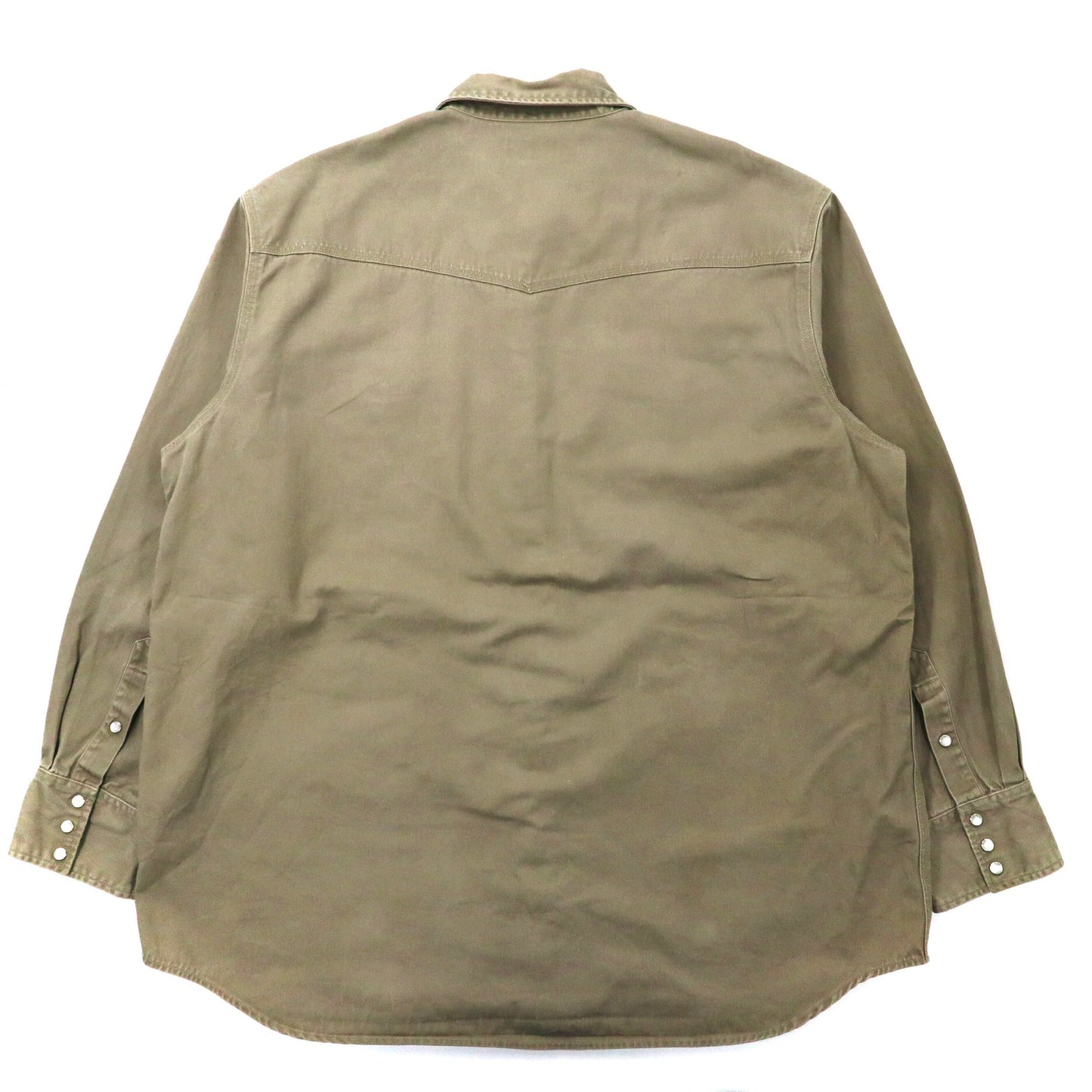 Carhartt ビッグサイズ ワークシャツ ウェスタンシャツ 3XL ベージュ コットン スナップボタン