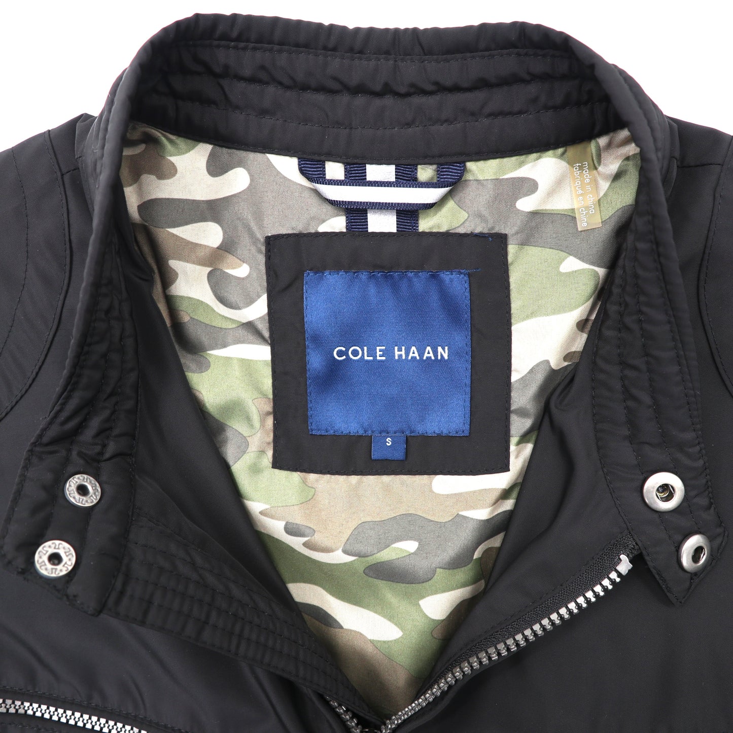 COLE HAAN ソフトシェルバイカージャケット S ブラック ポリエステル Men's Lightweight Packable Moto Jacket