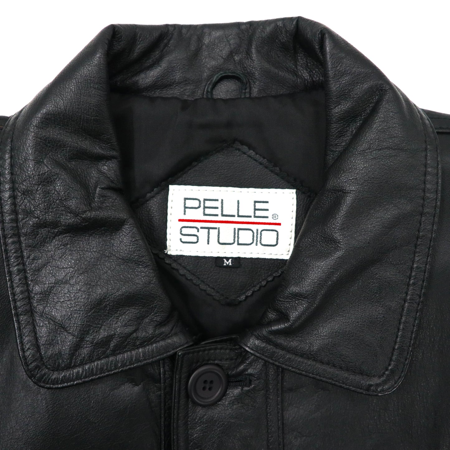 PELLE STUDIO ( WILSONS ) レザーコート M ブラック 牛革 カウレザー ビッグサイズ 90年代