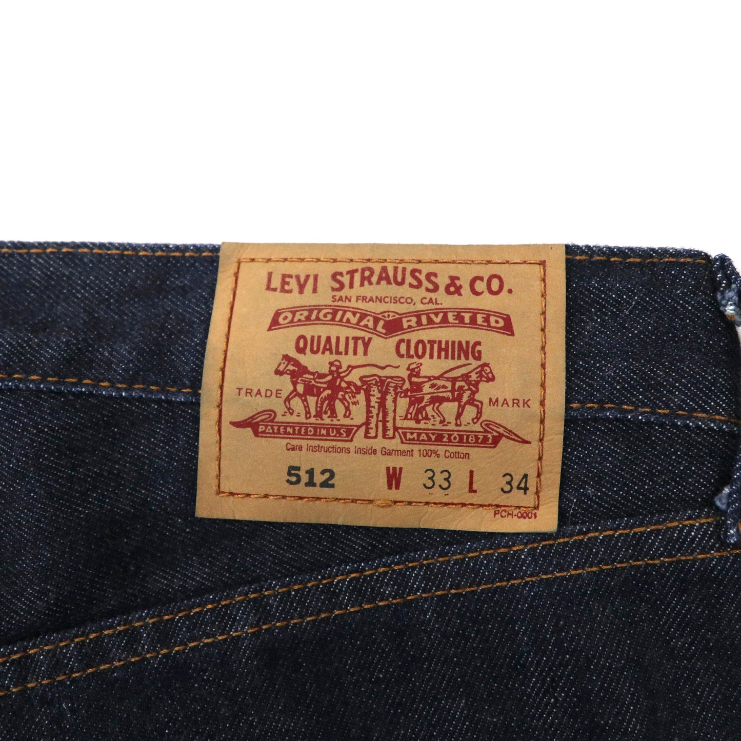 Levi's デニムパンツ 33 ブルー 512-0301 リジッドデニム Relaxed Fit Straight 00年代