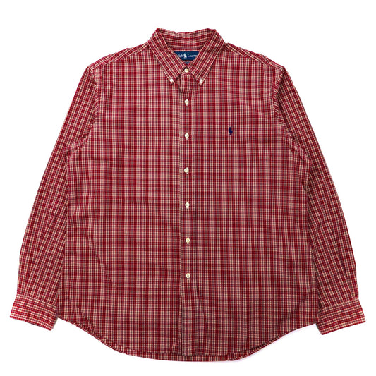 Ralph Lauren ボタンダウンシャツ XL レッド コットン CUSTOM FIT スモールポニー刺繍