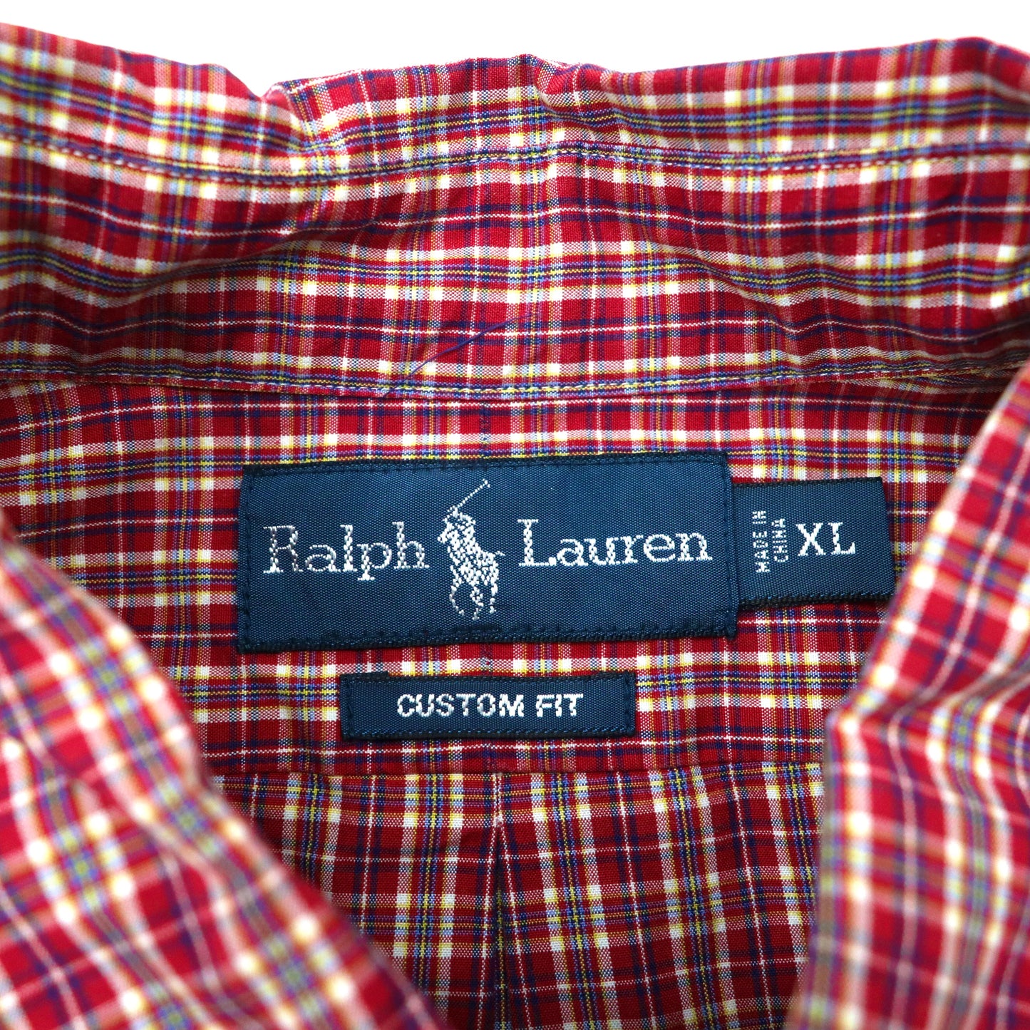 Ralph Lauren ボタンダウンシャツ XL レッド コットン CUSTOM FIT スモールポニー刺繍