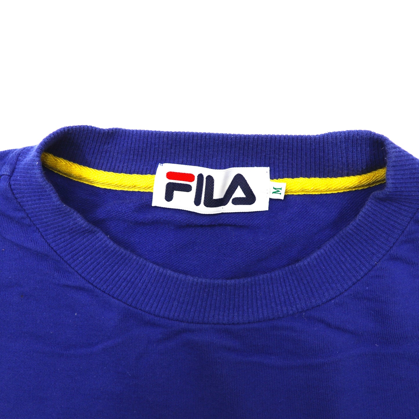 FILA クルーネックスウェット M ブルー コットン ロゴ 90年代