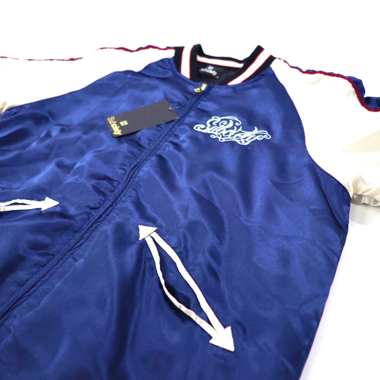Subciety Souvenir Satin Jacket S Blue Embroidery 60020 Unused