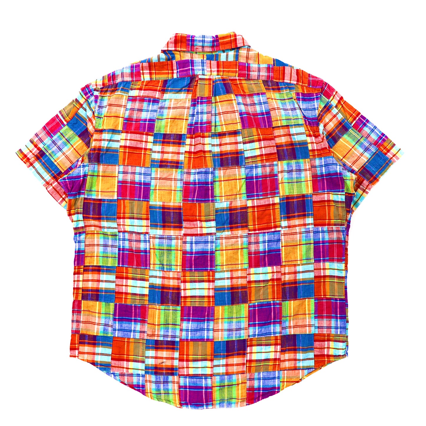 Ralph Lauren 半袖ボタンダウンシャツ LL マルチカラー チェック コットン ビッグサイズ CUSTOM FIT スモールポニー刺繍