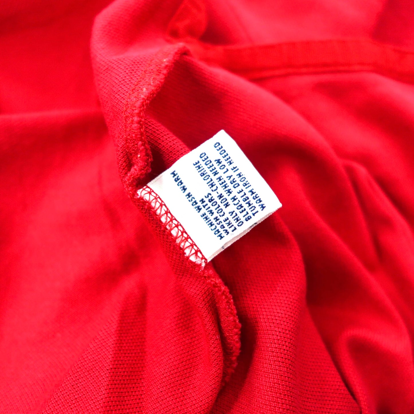 POLO BY RALPH LAUREN 長袖ポロシャツ L レッド コットン スモールポニー刺繍 ペルー製