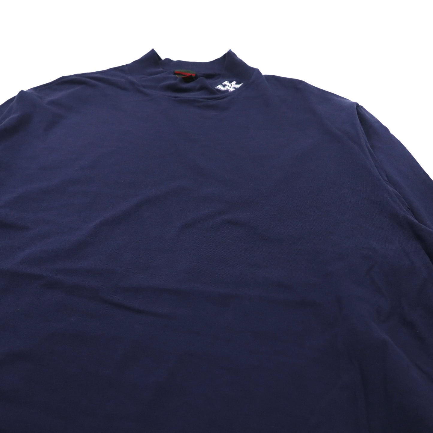 USA製 Cross Creek ハイネック ロングスリーブTシャツ XXL ネイビー コットン カレッジ刺繍 ビッグサイズ