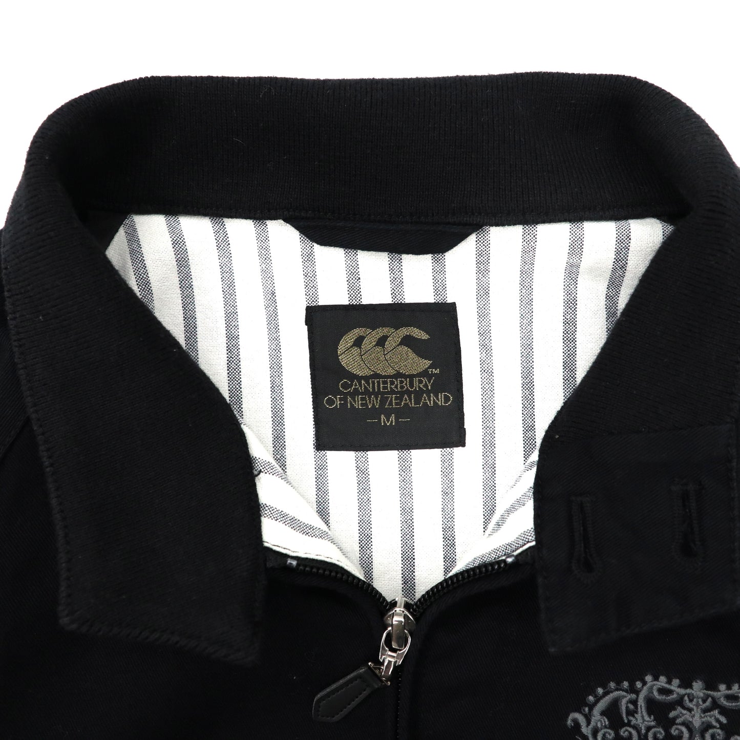 CANTERBURY スウィングトップ ハリントンジャケット M ブラック コットン ロゴ刺繍