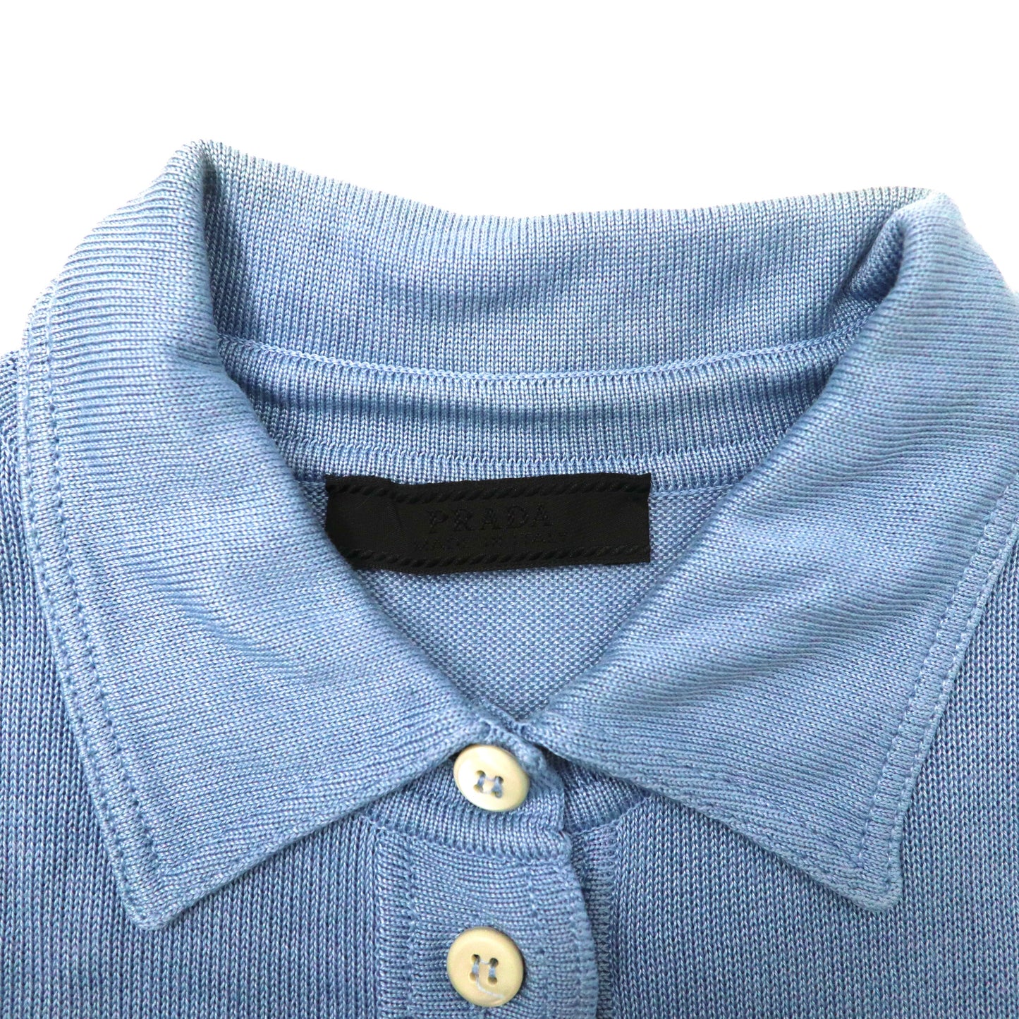 PRADA ニットシャツ セーター 42 ブルー イタリア製 コットン