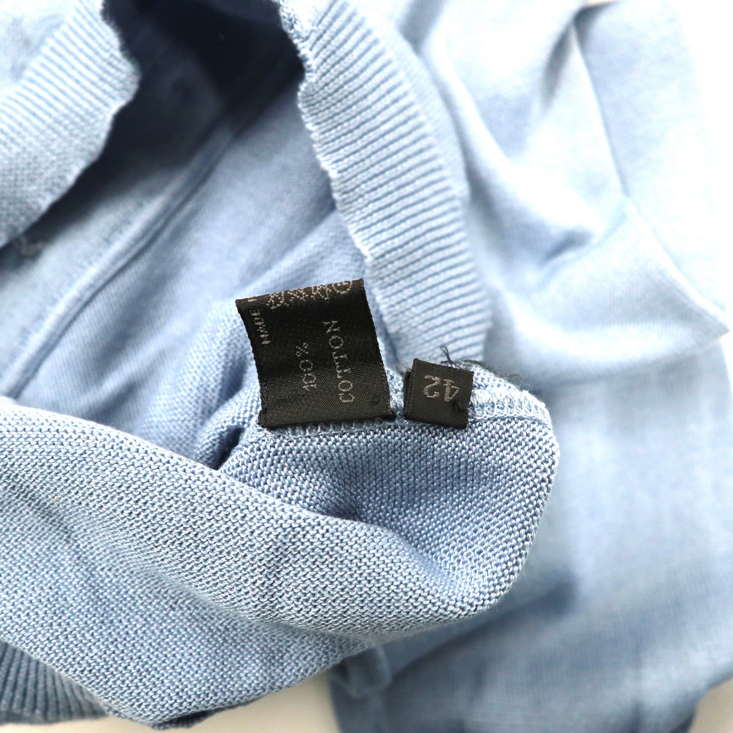 PRADA ニットシャツ セーター 42 ブルー イタリア製 コットン