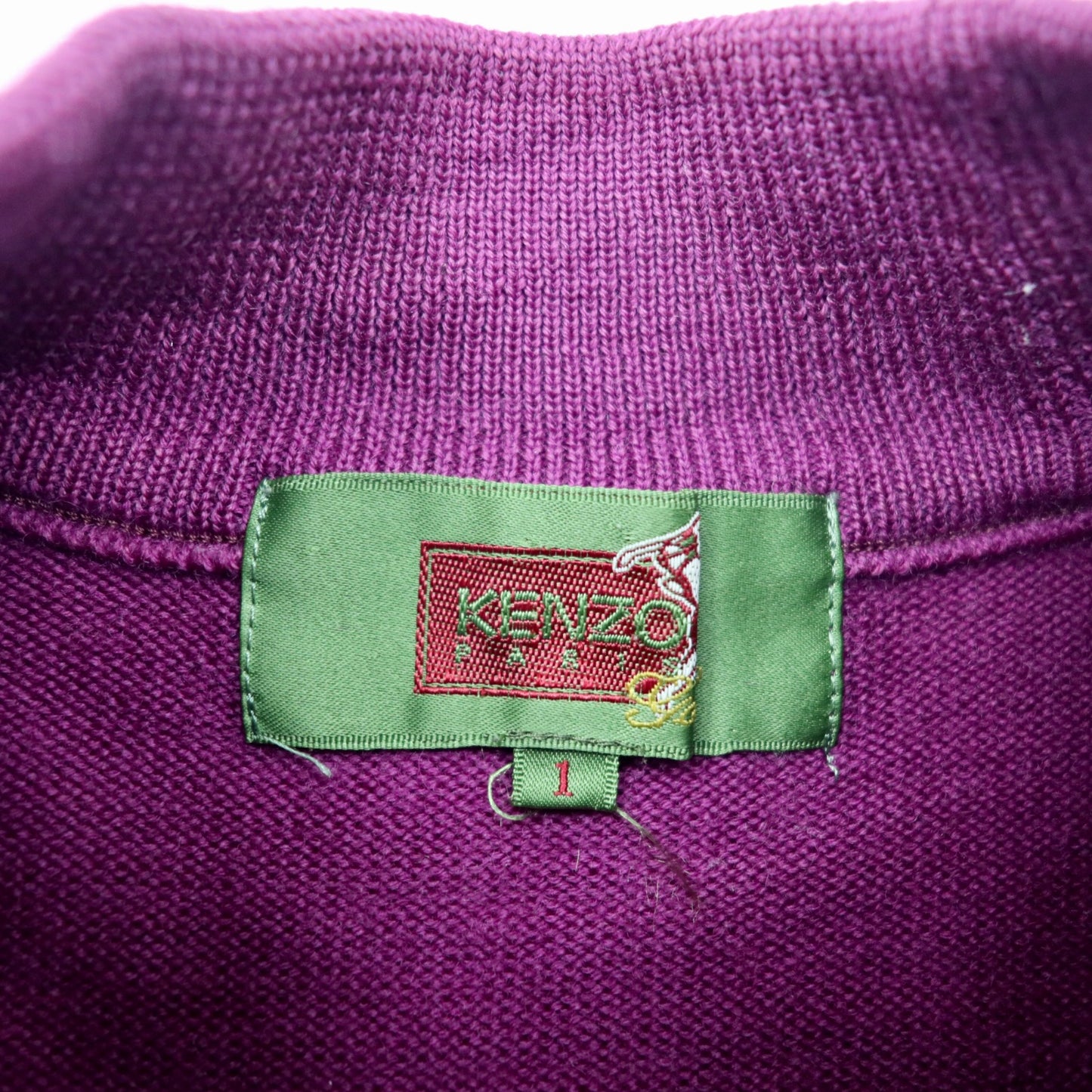 KENZO GOLF モックネックニット セーター S パープル 刺繍