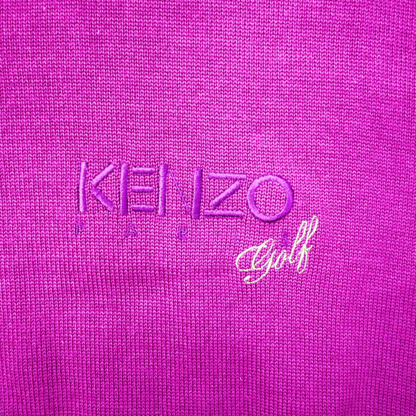 KENZO GOLF モックネックニット セーター S パープル 刺繍