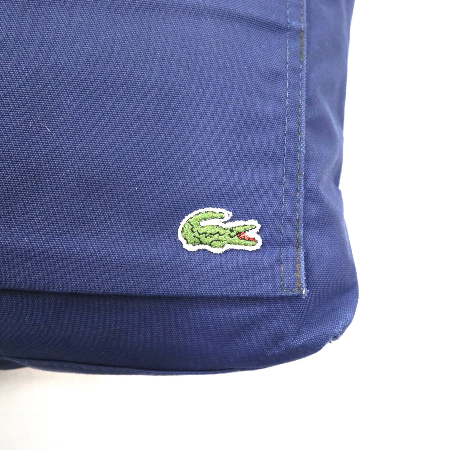 LACOSTE ショルダーバッグ ネイビー ナイロン ワンポイントロゴ