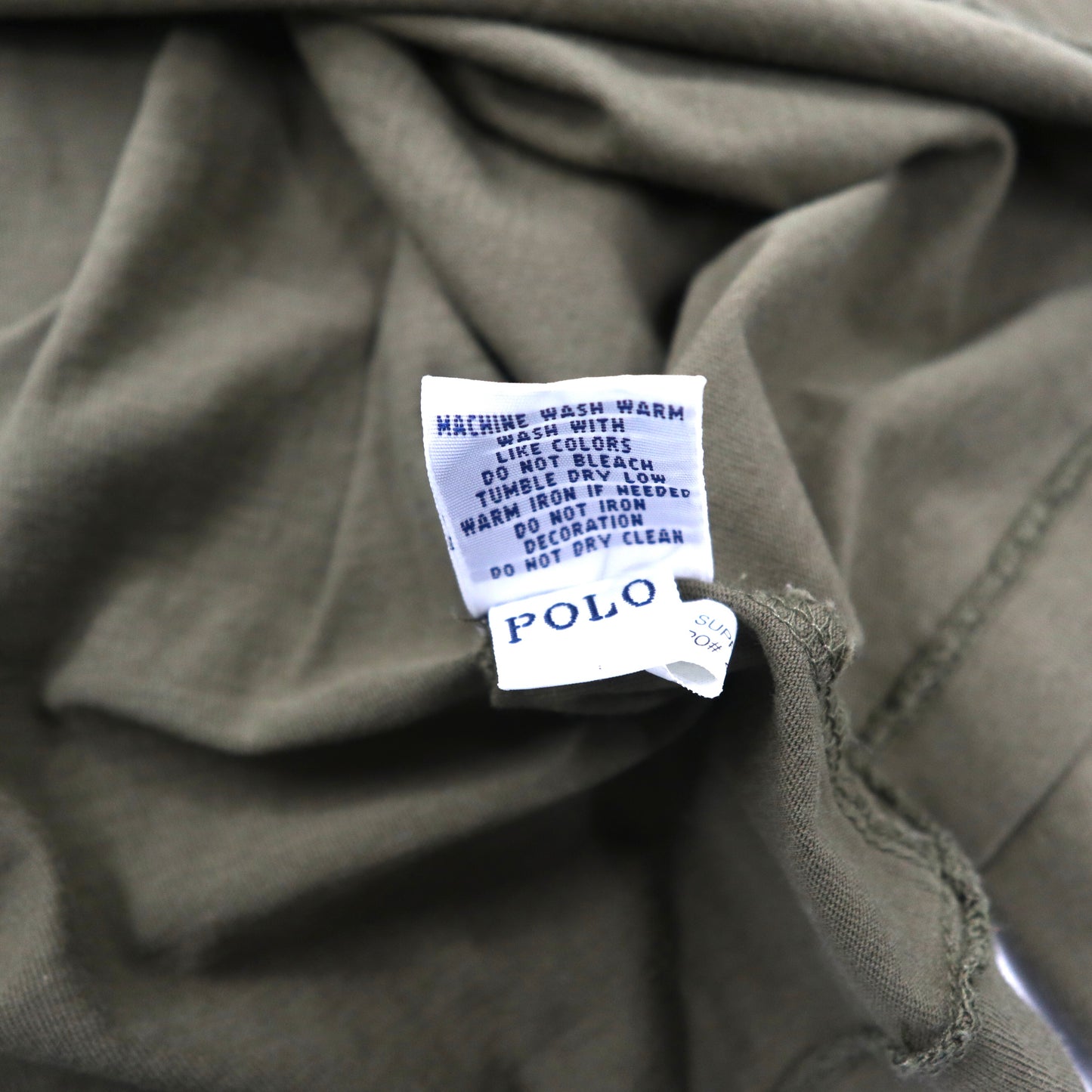 POLO RALPH LAUREN ビッグサイズ ロングスリーブTシャツ XL カーキ コットン ポケット付き スモールポニー刺繍